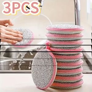Miếng rửa chén HÌNH TRÒN 2 MẶT nhám và xốp rửa chén xoong nồi nhanh chống -AENEA