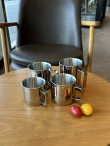 Childproof Mini Water Cup with Handle for Kids 18/10 Stainless Steel Anti-fall Special for Kindergarten Baby Drinking Cup