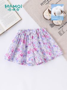 Hamqi | Summer Childrens Cotton Sweet Little Flower Casual Five-Divide Pants