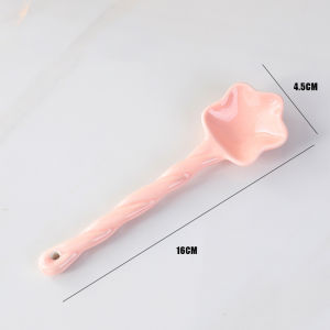 Ceramic Star-shaped Spoon High-quality Appearance Cute Heart-shaped Scoop Cream-colored Adorable Long-handled Spoon Mixing Scoop