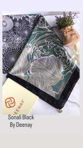 Skyshop Hijab Sonali Series By Deenay Size 115 X115cm Voal Finishing Sewing kerudung segiempat motif