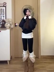 KUGEMA | American Style Retro Down Cotton Jacket Women Short Winter Coat 2025 New Plus Size Slimming Parka Cotton Clothes Winter