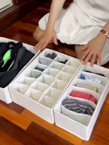 【Hard Box】Tudung Storage Organizer Foldable Drawer Storage Box Underwear Clothes Wardrobe Organizer