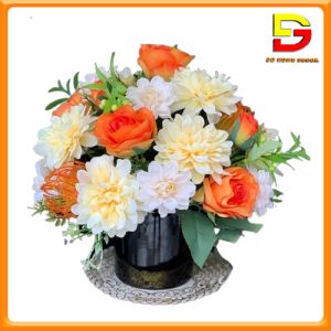 Hoa Giả Bình Hoa Mẫu Đơn Cao 25-30cm Mix Cắm Sẵn Nhiều Mẫu Decor Trang Trí Nhà Cửa DG-133