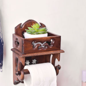 Solid Wood Storage Rack Coupon Paper Box Wall-Mounted Toilet Paper Coupon Rack Wall Hanging Tissue Holder Punch-Free Toilet Toilet Paper Box Carton