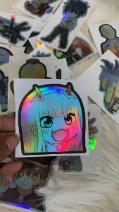 Stiker Hologram Lucu anime ukuran 8 cm