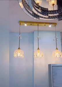 Luxury Restaurant Chandelier French Crystal Lamp Modern Minimalist Elegant Three-Head Five-Head Bar Counter Lamp Personalized Creative Dining Table Lamp