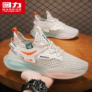 Mens Running Shoes Breathable Anti-Odor Hollow out Large Mesh Surface Air Cushion Shock Absorption Sports Sneakers