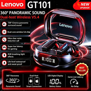 Lenovo | Choice Lenovo Gaming Headset Wireless Bluetooth 6.0 Earphones RGB Low Latency Waterproof Headphones Sports Headset GT101 2026New