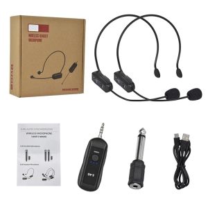 Kebidumei | KEBIDUMEI 2.4G Head-mounted Microphone Mic Wireless Lavalier Microphone Set for Amplifier Voice Speaker Teaching Tour Guide