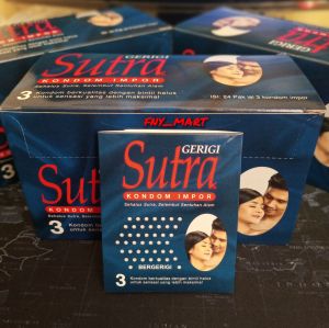 Kondom Sutra Gerigi 1 Set isi 3pcs / Sutra Kondom Gerigi Biru ( 1 set isi 3pcs )