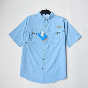 เสื้อเชิ้ตแขนสั้นผู้ชาย ระบายอากาศได้ดี หลวม ลำลอง ฤดูร้อน กลางแจ้ง คอกลม ทรงหลวม กระเป๋า 2 ช่อง แห้งเร็ว เสื้อเชิ้ตทำงาน