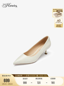 รองเท้าส้นสูงแบบสวมหัวแหลมสไตล์เรียบง่ายสำหรับผู้หญิง ฤดูใบไม้ผลิและฤดูใบไม้ร่วง รองเท้าหนังนิ่ม รองเท้าส้นเดี่ยว ส้นสูงปานกลาง