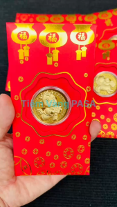 Bao lì xì con Ngựa mạ vàng Bao lì xì Thần Tài quà tặng phong thủy may mắn tài lộc tết Bính Ngọ 2026
