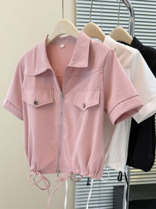 MISHANGYICHU | Design Sense Indie Polo Collar Loose Short Straight Workwear Top