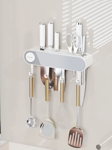 Aswei A165SNH Knife holder and whetstone in 1 - Rak Dapur Gantungan Langsung Tempel Tanpa Bor