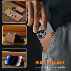 EUCAGR Luxury PU Leather Bag Wallet Magnetic card case for all Magsafe functions PU leather card case