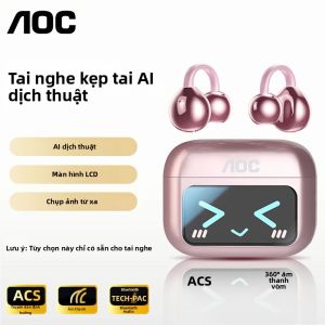 AOC | Tai Nghe Bluetooth AOC OWS M100 Tai Nghe Dịch Thuật AI Tai Nghe Không Dây Tai Nghe Kẹp Tai Với Màn Hình LCD Thông Minh Điều Khiển Cảm Ứng Dành Cho Chơi Game & Thể Thao