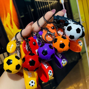 Football Keychain with Silicone Strap Key Chain Accessories for 2022 Qatar Football World Cup