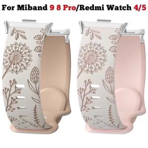 Dây Đeo Silicon Hai Màu Hoa Bồ Công Anh Dành Cho Xiaomi Mi Band 9 Pro/8 Pro Redmi Watch 4/5 - Dây Đeo Thay Thế Cho Nữ