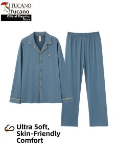 TUCANO | Comfortable Mens Home Wear Set Long Sleeve Pants for Middle-aged and Elderly