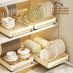 Pull-out Water Draining Dish Rack
