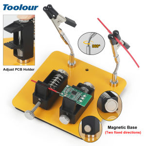 Toolour Magnetic Soldering Helping Hand Press Adjustable PCB Circuit Board Holder Metal Flexible Arms for Electronic Repair