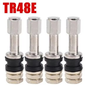 4PCS Tubeless Tire Valve Stem TR43E TR48E Aluminum Straight Bolt in Wheel Air Valve for Car Motorcycle Scooter ATV Rim Accessories