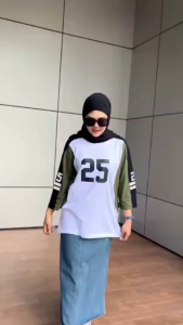 Kaos Jersey Baseball Wanita Oversize Terbaru Aldira / Kaos Wanita