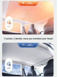 JIANSHU | For Tesla Model Y Electric Sunshade Renew Stretchable Insulation