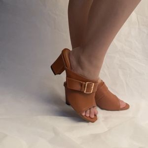 Sendal Heels Kulit Wanita Pesta Jumbo Bigsize 35 to 45 Sandal Heel Tinggi 7 cm Elegan Modis