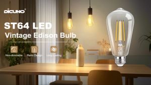 Edison R LED Bulb Antique LED Clear Glass Bulb E27 Screw Lamp Holder (220-240V 2700K) Home Cafe Bar Lighting