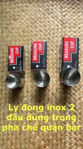 Ly đong inox 2 đầu dùng trong pha chế quán bar ly inox đong rượu 2 đầu uốn 3 cỡ 20/30 - 20/40 - 25/50 100% inox Ly đong inox 2 đầu dùng để định lượng thành phần nguyên liệu trong pha chế đồ uống. Kiểu dáng được thiết kế rất nam tính & chắc chắn