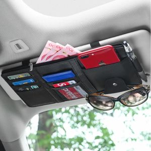 Car Sun Visor Bill Pen Business Card Holder CD Organizer Storage Box Sunglasses Clip Stowing Tidying Car Accessories Amagi