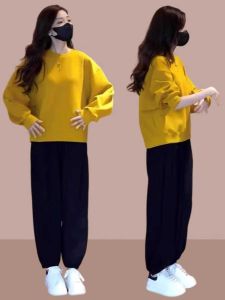 Autumn Clothing Matching a Set of Fashion New Fall Womens Clothing Suit Sweatshirt Plus Size Casual Fashionable Western Style Two-Piece Suit