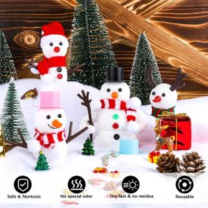 12pcs DIY Snowman Craft Kit - Clay Snowmen for Christmas Stocking Fillers & Tree Ornaments Festive Holiday Decorations