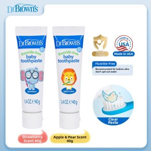 Dr Brown’s Natural Flow | Toothpaste 0-3 Years Old Children No Fluoride Fruit Flavor Tooth Protection