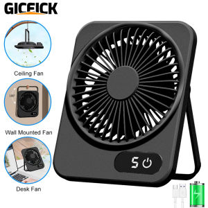 Desk Fan Portable USB Rechargeable Fan 180° Tilt Folding Personal Fan With Phone Holder 5 Speeds Ultra Quiet Table Fan
