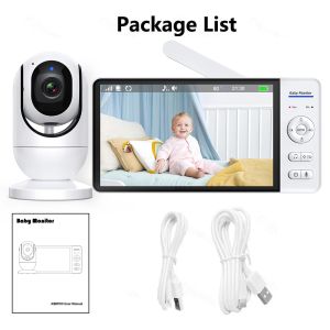 7 Inch Video Baby Monitor Night Vision No WiFi 4X Zoom Temperature Monitoring Two Way Audio Talk Baby Nanny Security PTZ Camera