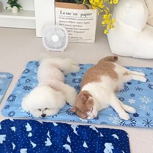 HATELI Summer Pet Ice Cushion Dog Cool Mat Cat Cooling Heat Prevention Sleep Bed Ice Pad Dog Nest Cool Cushion