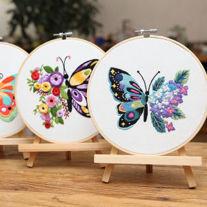 Handmade DIY Embroidery Butterfly 3D Stuffed Material Kit European Style English Fabric Creative Home Sewing DIY Materials