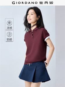 Áo Thun Polo Tay Ngắn Chống Nắng Giordano Mùa Hè 2025 Áo Thun Cổ Polo Thường Ngày Bằng Cotton Polyester Màu Trơn Cho Nữ