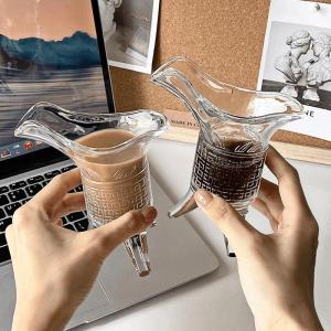 Creative Ins Style Triple Footed Glass Coffee Cup King Cup Iced American Latte Cup Milk Tea Cup Wine Cup Daily Use Gifts