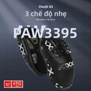Chuột Chơi Game Attack Shark X3 Tri-Mode Bluetooth 2.4G Với Cảm Biến PixArt PAW3395 26000dpi 650IPS Nhẹ Sạc Lại Được Gia Tốc 50G