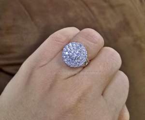 Cincin Perak Bomeraang Full Cyrstal Titanium 22K