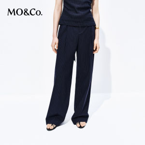 MO&Co. | Cotton-linen Blend Mid-waist Trousers