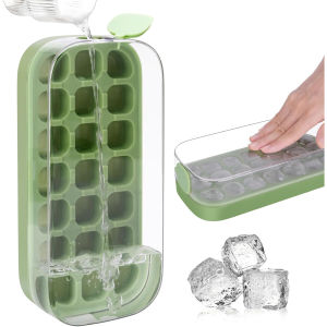 21 Grid food grade Silicone Ice Cubes Tray Mini Freezer Summer Mould with Lid Ice Tray Set Whiskey Cocktail Kitchen Tools 