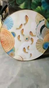 Tranh tráng gương bán nguyệt giá rẻ tranh treo phòng khách tranh phòng làm việc