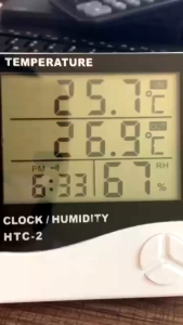 Nhiệt Ẩm Kế Điện Tử HTC-2 Đầu Dò Dài – Đo Nhiệt Độ Trong Ngoài Độ Ẩm LCD Lớn Có Lịch Báo Thức