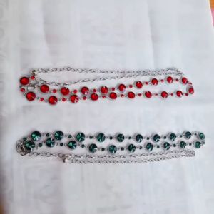 Thắt lưng nữ dây xích đá tròn đai váy thời trang kim loại đính đá